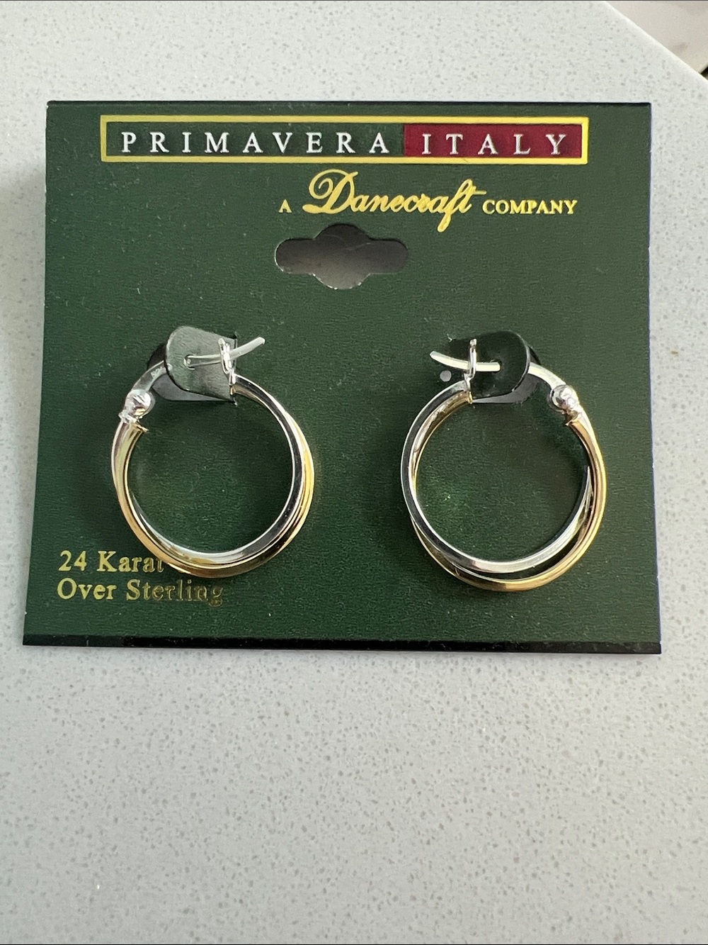 Primavera Italy Two-Tone Hoop Earrings - Gold & Silver